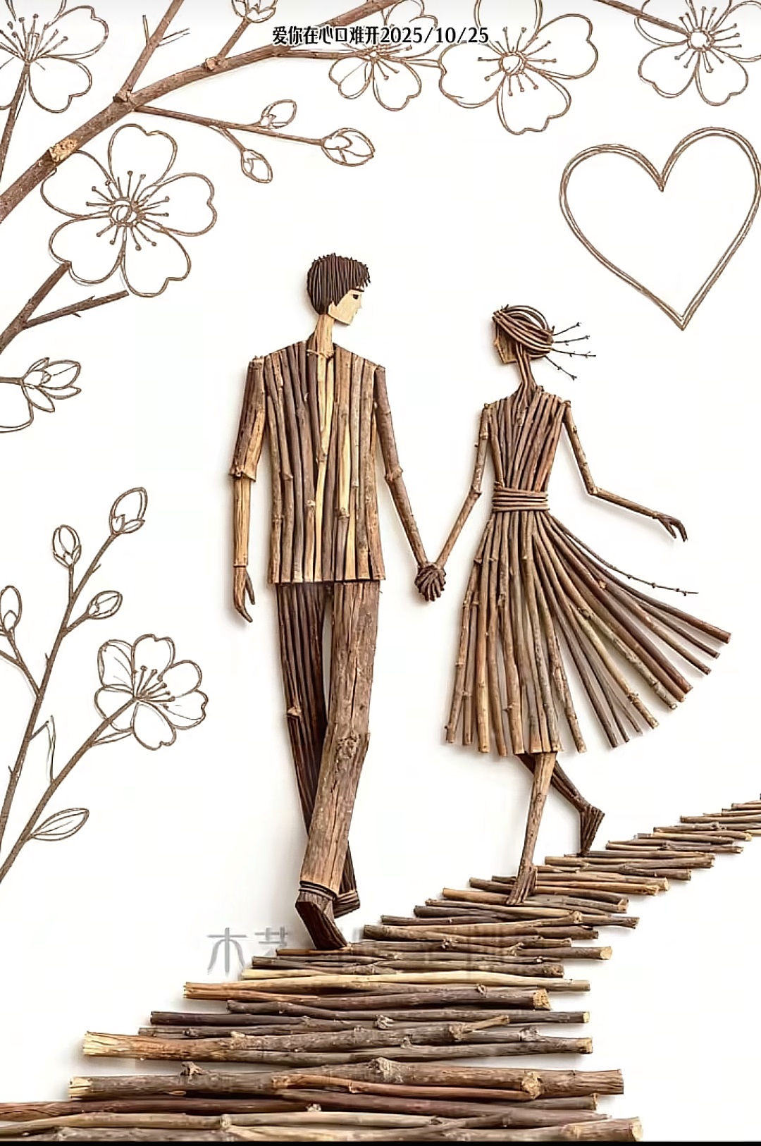 树枝画艺术欣赏