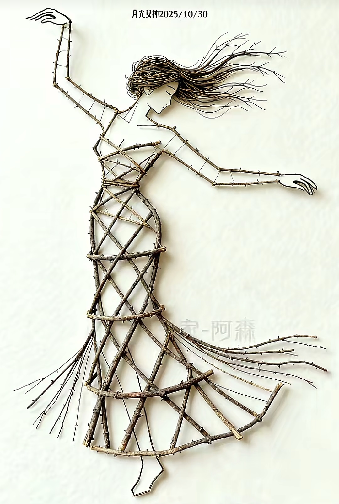 树枝画艺术欣赏