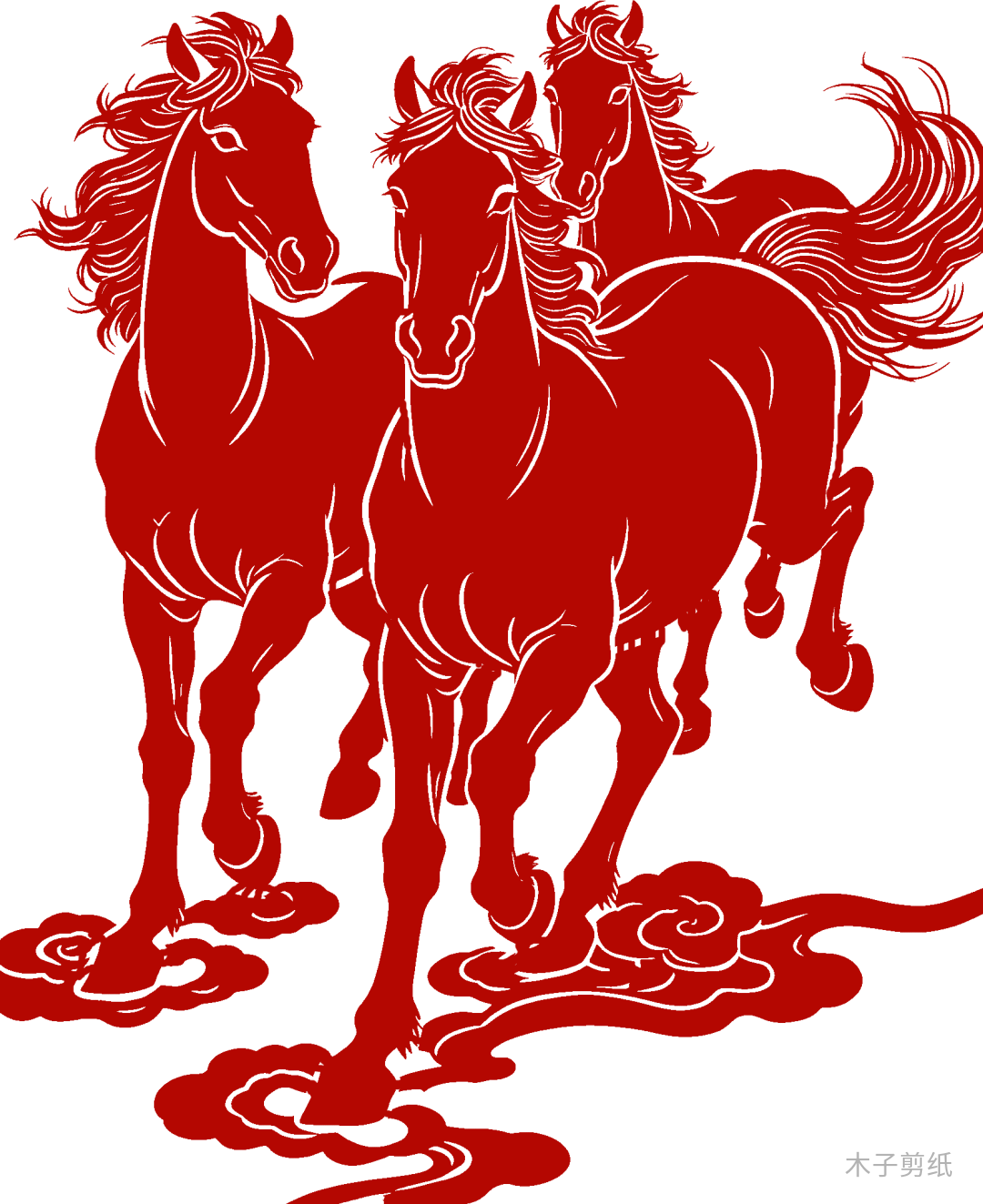 迎世界马年，赏红马剪纸作品