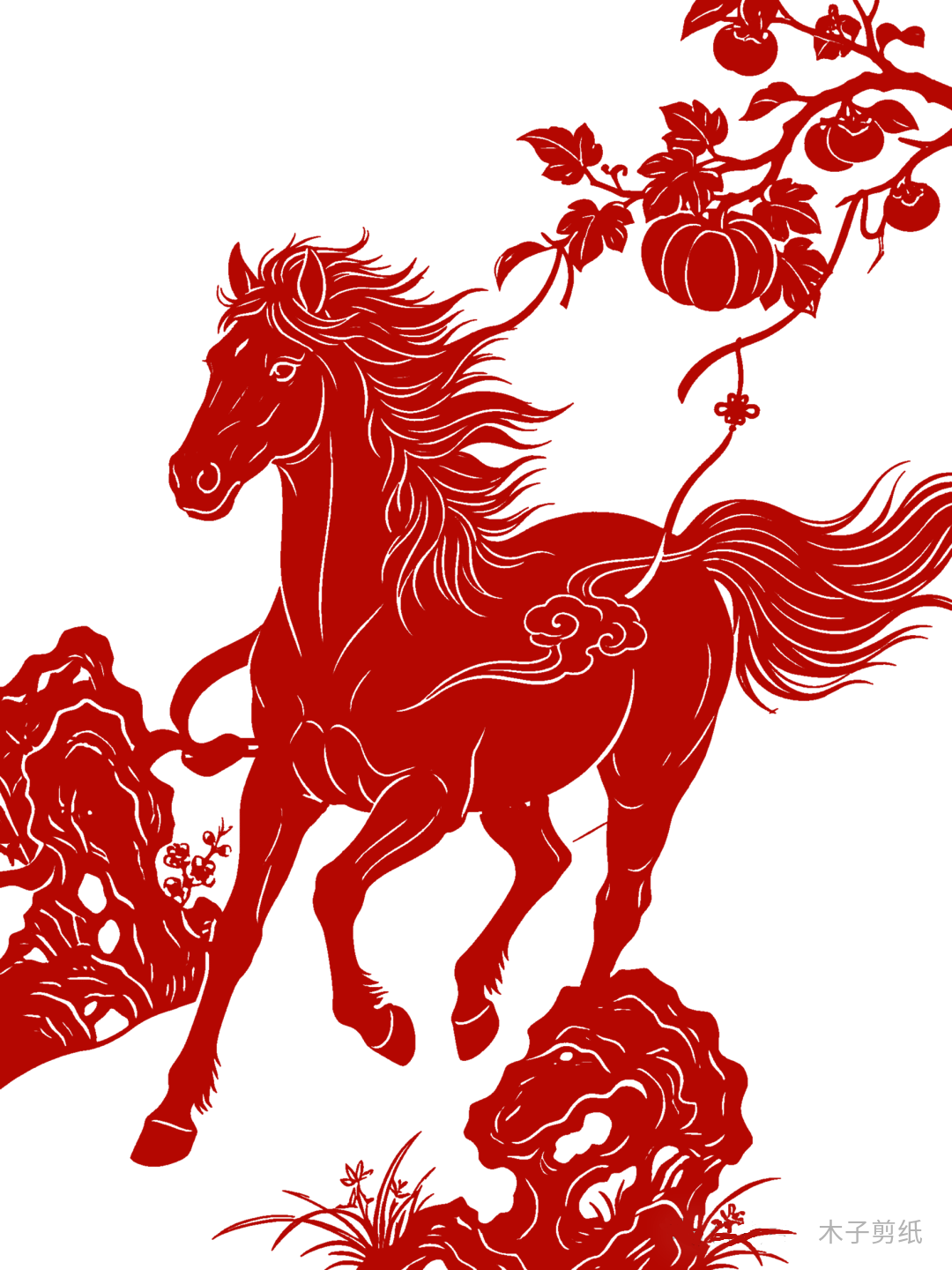迎世界马年，赏红马剪纸作品
