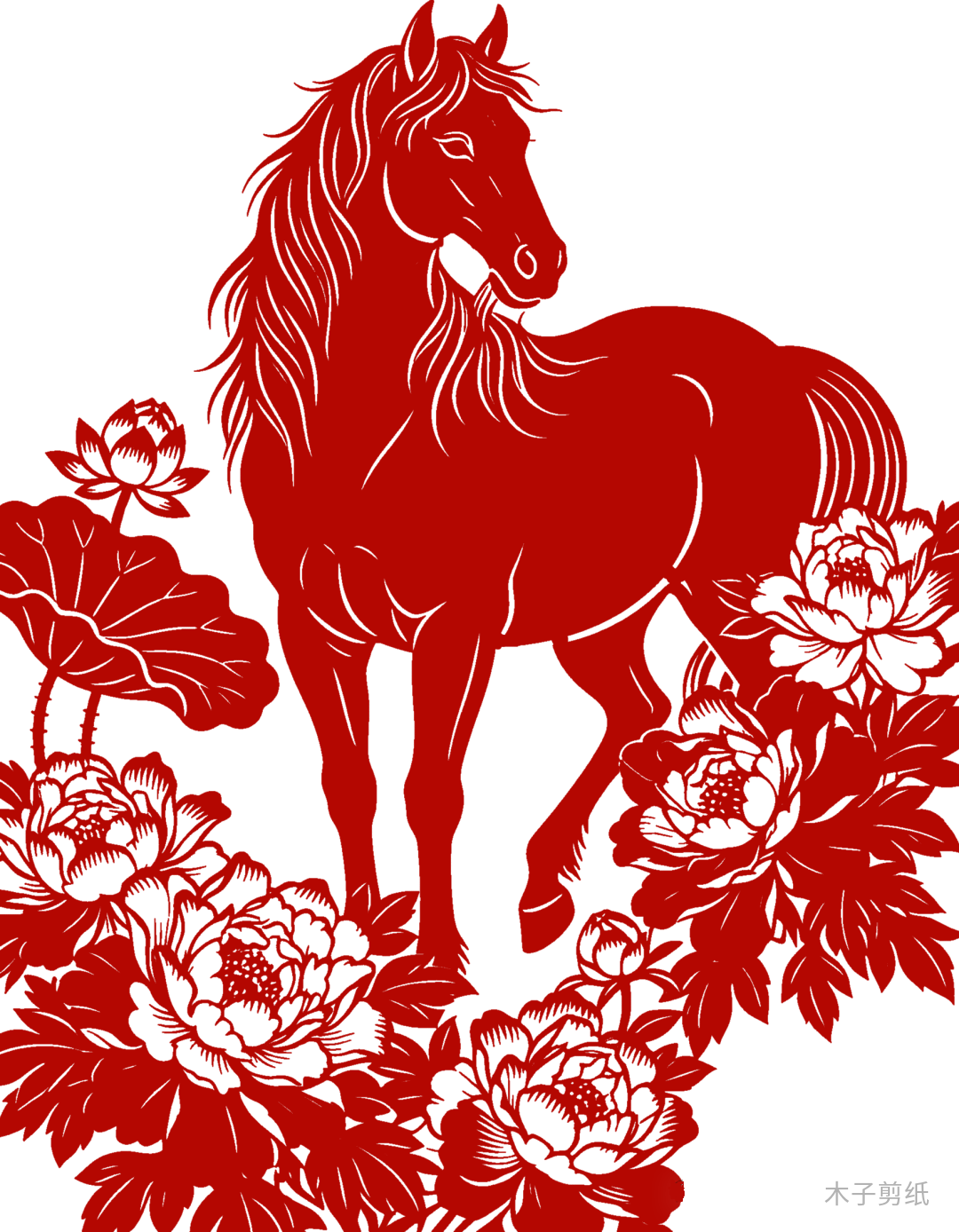 迎世界马年，赏红马剪纸作品