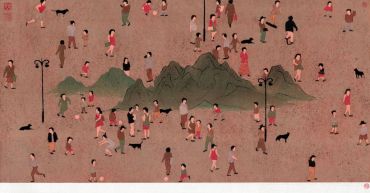 湖北美术院李芳和脱胶版画