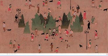 湖北美术院李芳和脱胶版画