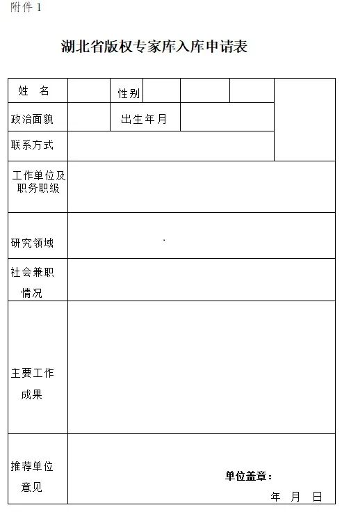 湖北省版权专家库管理办法 （征求意见稿）